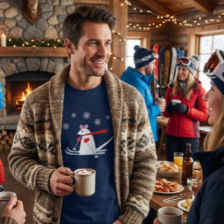 Christmas Ski Mouse Funny Apres Ski Party T-Shirt