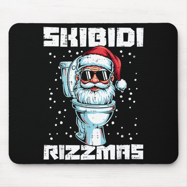 Christmas Skibidi Rizzmas Toilet Xmas Meme Kids Me Mouse Pad (Front)