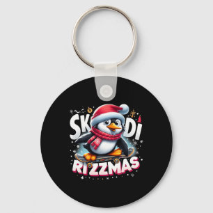 Christmas Skibidi Rizzmas Xmas Cool Penguin Holida Key Ring