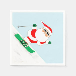 Christmas Skiing Holiday Party Napkin