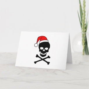 Christmas Skull Black Holiday Card
