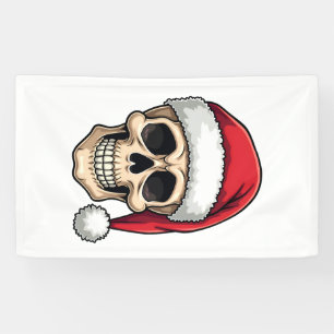 Christmas Skull Funny Santa XMES Men Women T-Shirt Banner