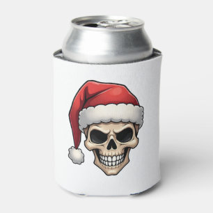 Christmas Skull Funny Santa XMES Men Women T-Shirt Can Cooler