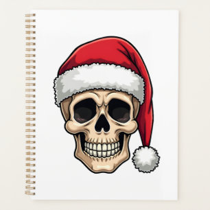Christmas Skull Funny Santa XMES Men Women T-Shirt Planner
