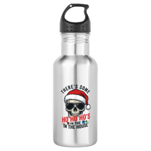 Christmas Skull Ho Ho Ho Humour Design 532 Ml Water Bottle