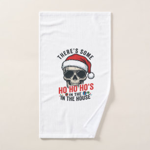 Christmas Skull Ho Ho Ho Humour Design Hand Towel