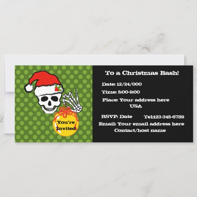 Christmas skull invitation (Front)