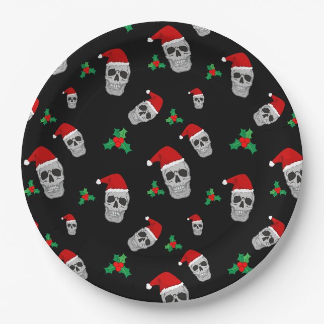 Christmas Skull Party Plates - style 1 (Front)