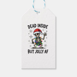 Christmas Skull Peace Dead Inside But Jolly Xmas M Gift Tags