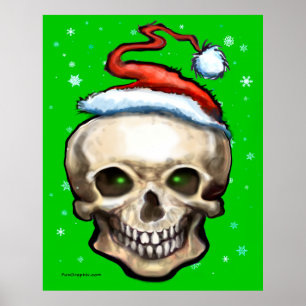Christmas skull poster