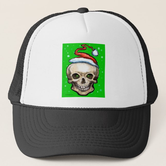 Christmas Skull Trucker Hat (Front)