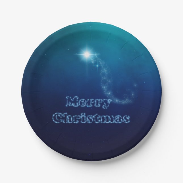 Christmas Sky Star of Bethlehem Paper Plate (Front)