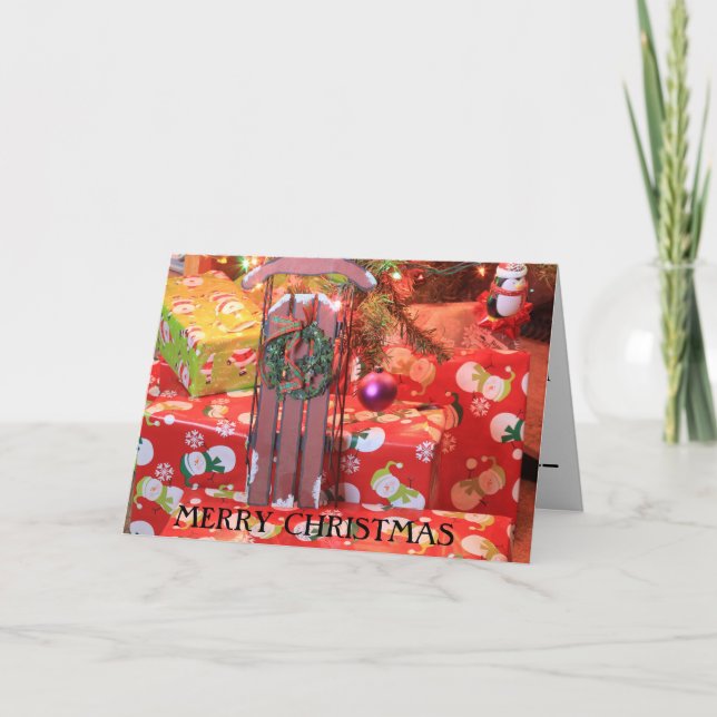 Christmas Sled closeup Card (Front)