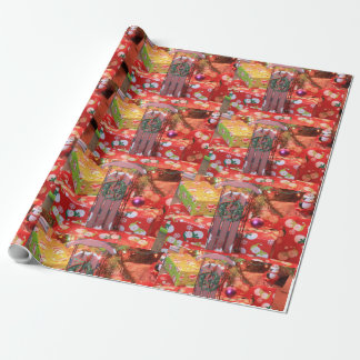 Christmas Sled with Wreath Wrapping Paper