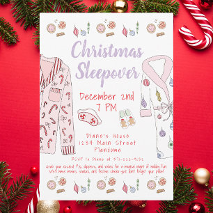 Christmas Sleepover Holiday Party Pyjamas Robes  Invitation