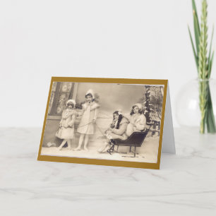 Christmas sleigh holiday card