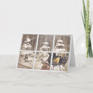 Christmas Sleigh In Window Holiday Card