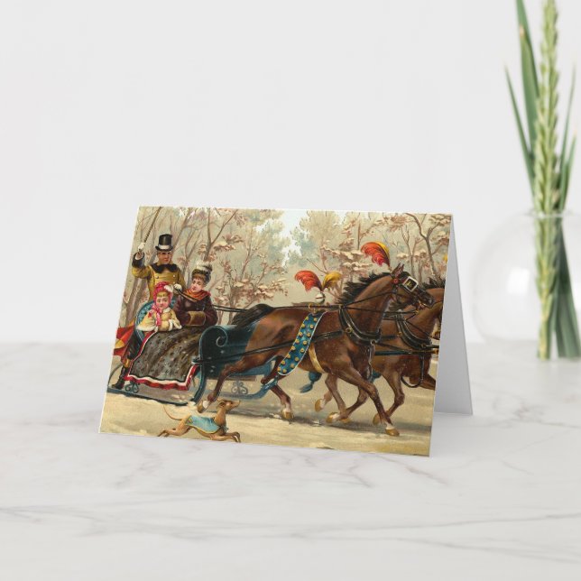 "Christmas Sleigh Ride" Holiday Card (Front)