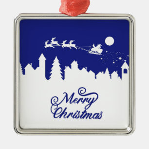 Christmas Sleigh Ride Metal Ornament