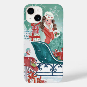 Christmas Sleigh Shopping Girl Iphone 6 plus case