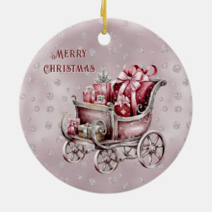 Christmas Sleigh With Gifts Holiday Ornament