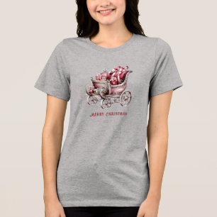 Christmas Sleigh With Gifts Holiday Women's Tri-Blend Shirt
