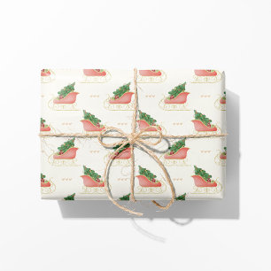 Christmas Sleigh with Tree & Gifts Wrapping Paper