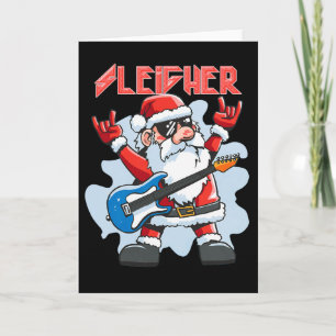 Christmas Sleigher Santa Rock Xmas Rocker Men Wome Card