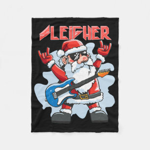 Christmas Sleigher Santa Rock Xmas Rocker Men Wome Fleece Blanket