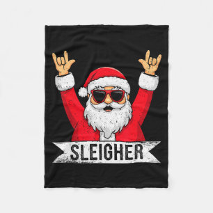 Christmas Sleigher Santa Rock Xmas Rocker Men Wome Fleece Blanket