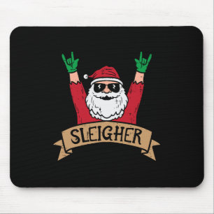 Christmas Sleigher Santa Rock Xmas Rocker Men Wome Mouse Pad