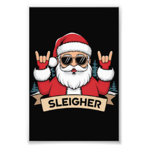 Christmas Sleigher Santa Rock Xmas Rocker Photo Print
