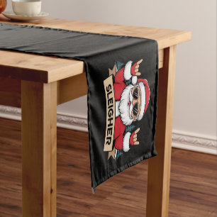 Christmas Sleigher Santa Rock Xmas Rocker Short Table Runner