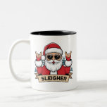 Christmas Sleigher Santa Rock Xmas Rocker  Two-Tone Coffee Mug<br><div class="desc">Christmas Sleigher Santa Rock Xmas Rocker</div>