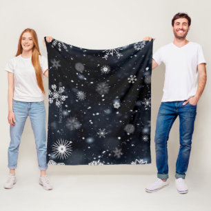 Christmas SlipperyJoe falling various shapes sizes Fleece Blanket