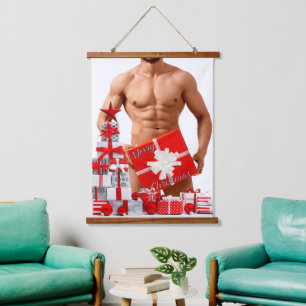 Christmas SlipperyJoe gay pride gifts LGBTQIA wrap Hanging Tapestry