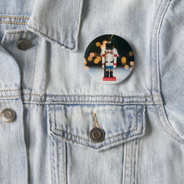 Christmas SlipperyJoe nutcracker figurine ornament 6 Cm Round Badge (In Situ)