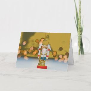 Christmas SlipperyJoe nutcracker figurine ornament Foil Holiday Card