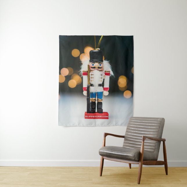 Christmas SlipperyJoe nutcracker figurine ornament Tapestry (In Situ)