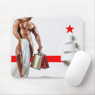 Christmas SlipperyJoe presents sexy red star holid Mouse Pad