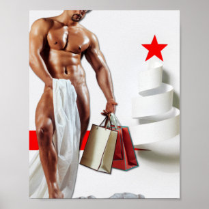 Christmas SlipperyJoe presents sexy red star holid Poster