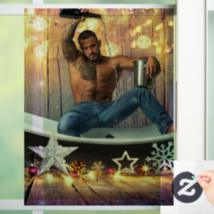 Christmas SlipperyJoe silver gold stars lights wet