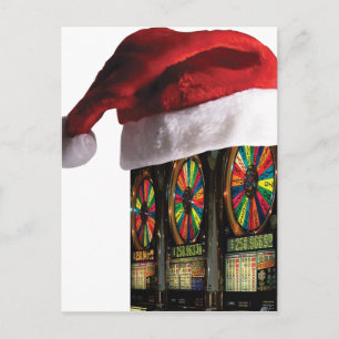 Christmas Slot Machine Holiday Postcard