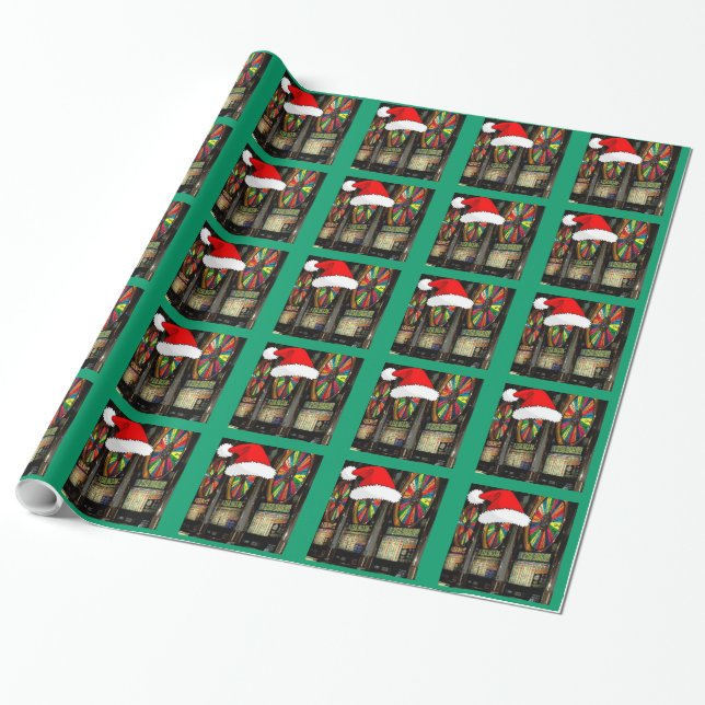 Christmas Slot Machines Wrapping Paper (Unrolled)