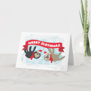 Christmas Sloth Card - Merry Slothmas