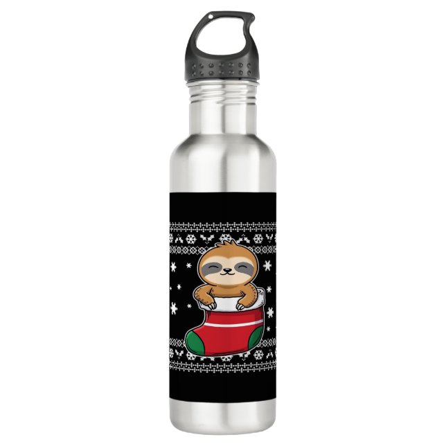 Christmas Sloth Classic T-Shirt 710 Ml Water Bottle (Front)