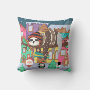 Christmas Sloth Cushion