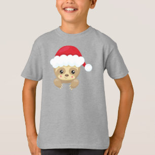 Christmas Sloth, Cute Sloth, Santa Hat, Xmas T-Shirt