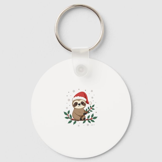 Christmas sloth design (2) key ring (Front)