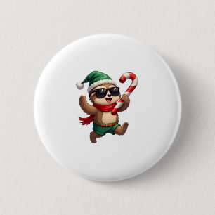 Christmas Sloth Elf Peppermint Candy Cane Shirt Gi 6 Cm Round Badge
